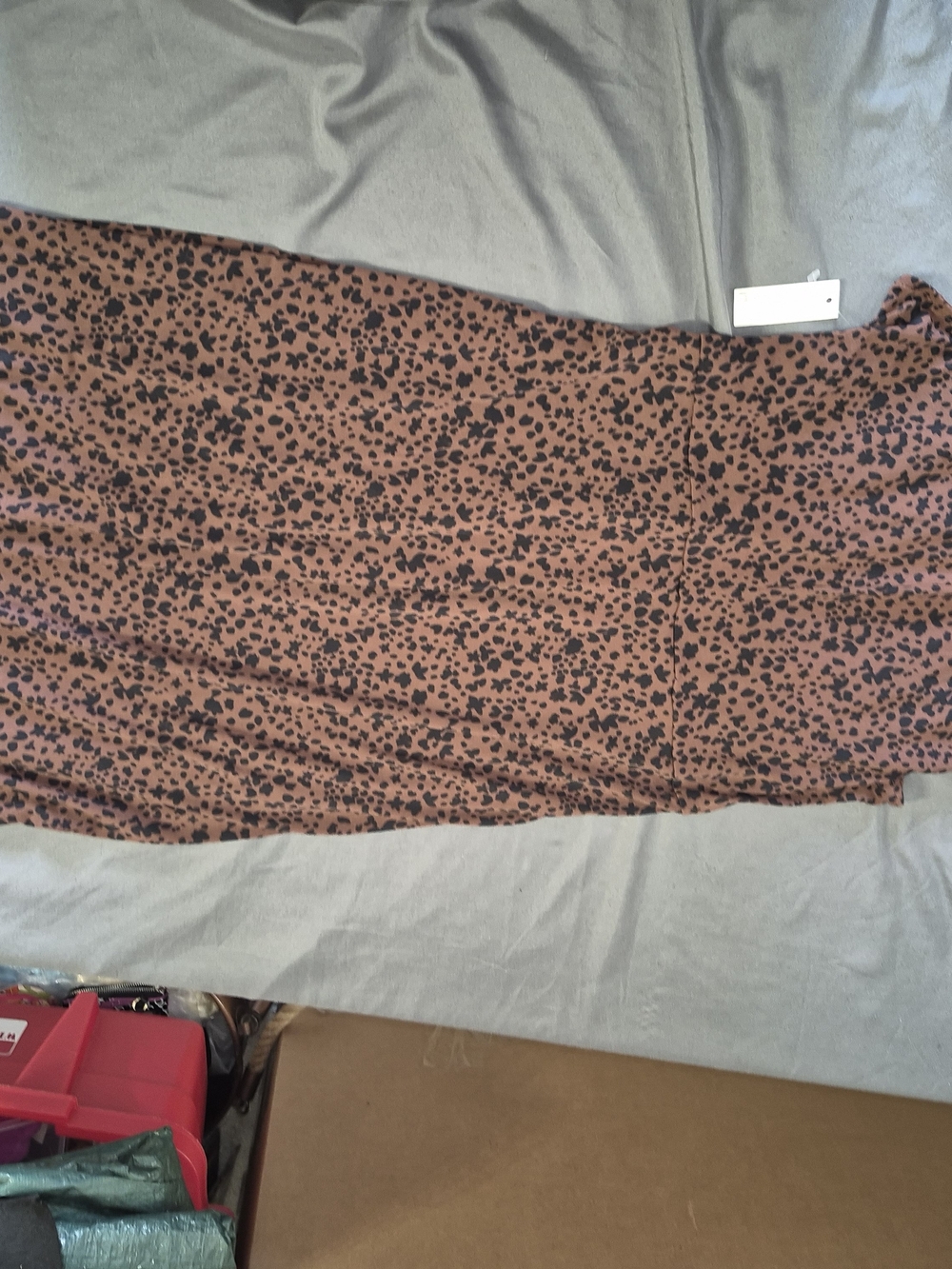 Women’s Rust Brown Leopard Print Midi Skirt